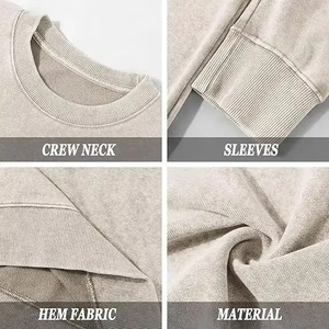 เสื้อสเวตเชิ้ตผ้าฟลีซย้อมสีพื้นสำหรับผู้ชาย สไตล์สตรีทแวร์ ขายดี สินค้ามาใหม่ คุณภาพพรีเมียม ขายส่ง OEM แฟชั่น ระบายอากาศได้ดี - Product Image 6