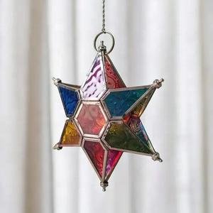 Trending Moroccan Metal Colorful <b>Glass</b> Star Shape Tea Light <b>Candle</b> Holder Handmade Elegant Festive Christmas Home Decorations - Product Image 1