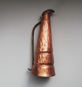 Handmade Hammered <b>Copper</b> Tabletop <b>Vase</b> Rustic Metal Floral Display Decorative Artisanal Textured Irregular Shape - Product Image 1
