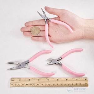 3pcs Stainless Steel Jewelry Pliers Tool Set Professional Precision DIY Jewelry Making Side Cutting <b>Long</b> Chain <b>Nose</b> Pink - Product Image 6
