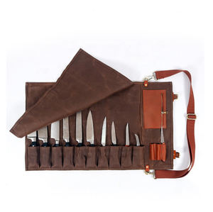 กระเป๋าเก็บมีดเชฟแบบหนังและผ้าใบ สำหรับมืออาชีพ รุ่น LCKR-0024 - Product Image 3