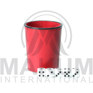 PU leather <b>dice</b> cup with customized logo square shape eqo friendly - Product Image 2