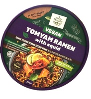 Sauce végétale halal et végétalienne prête en 3 minutes, prêt à manger, Ramen Tom Yam au calmar, de la marque Quick Fast Foods Konjac Manufacturer Supply.