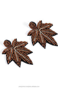 Pendientes de Aro con Cuentas de Hojas Góticas, Multicolores, Hechos a Mano, con Cristales de Imitación, para Mujer, Otoño, Halloween, Fiesta, Joyería de Moda - Product Image 5