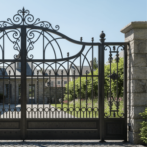 Puerta de Entrada Moderna de Hierro Forjado, Diseño 3D Personalizado, Galvanizada en Caliente, con Recubrimiento en Polvo, Forjada a Mano, para Villa, Casa, Castillo - Product Image 3