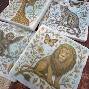 Posavasos de Mármol Wild Wonders, Posavasos de Piedra Natural, Decoración Rústica para el Hogar y la Cocina - Product Image 3