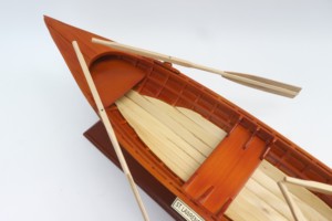 Barco Tradicional Americano de Madera Hecho a Mano, Tipo Skiff del Río San Lawrence, para Colección o Decoración del Hogar - Product Image 5