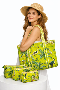 Sac fourre-tout pour femme en coton imprimé fait main, style bohème, avec fermeture ouverte, doublure en coton, bandoulière, réutilisable pour la plage ou les courses - Product Image 6