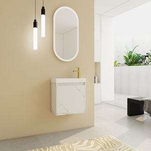 20\" <b>Wall</b> Mounted <b>Floating</b> Bathroom Vanity with Resin Sink and Soft-Close Cabinet Door - Product Image 3