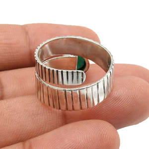 Round Cut Spinner Green Onyx Gemstone Jewelry Best Quality Handmade <b>925</b> Sterling <b>Silver</b> Stamped Bohemian Jewelry At Lowest Price - Product Image 2