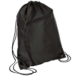 Unisex Drawstring Gym <b>Backpack</b> Black Blue Solid Color Polyester Casual Style With Zipper Closure Adjustable <b>Strap</b> Durable Light - Product Image 4