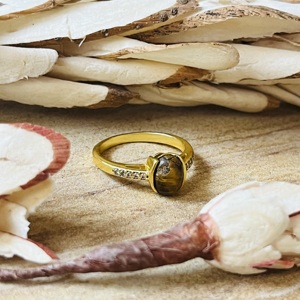 Market Favorite Dainty Brass <b>Ring</b> <b>Tiger</b> <b>Eye</b> Boho Gold Plated <b>Ring</b> Minimal Vintage Trendy Classic <b>Ring</b> Wholesale <b>Ring</b> For Women - Product Image 3