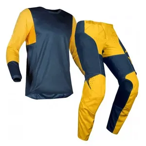 Combinaison de moto pour homme, manches longues, couleur blanche, blocs de couleur, polyester à séchage rapide, vêtements de course toutes saisons - Product Image 2