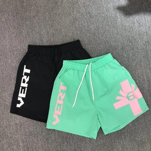 Shorts en molleton bouclette de coton, fabrication usine 2026, vente en gros, avec impression graphique sérigraphiée, délavé à l'acide, effet soleil, cordon de serrage - Product Image 1