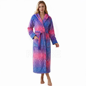 Bata de Baño Moderna y Lujosa para Mujer, 100% Algodón, Primavera/Verano, Elegante, con Logotipo Frontal, Forro Cómodo, Estilo Elegante, Ropa de Casa de Calidad - Product Image 2