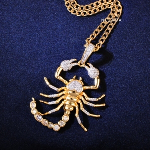 Fully Iced Out Scorpion Pendant - Moissanite 925 Sterling Silver Pendant, D Color VVS Moissanite Pendant - Product Image 5