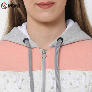 Survêtement pour femmes grande taille à capuche entièrement personnalisé avec impression de logo, 100% coton, vêtements décontractés, nouveau design, couleur contrastée - Product Image 5