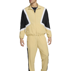 Ensemble survêtement décontracté d'hiver pour homme, coupe-vent à capuche avec fermeture éclair intégrale, respirant et à séchage rapide, en polyester/nylon - Product Image 1