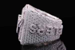 Zanlong 14084 925 Silver Moissanite Engagement <b>Rings</b> Women 18K White Gold Plated Vvs Star <b>Ring</b> Full Moissanite Band Pave Setting - Product Image 4