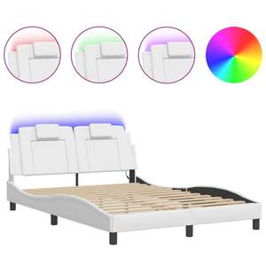 Cadre de lit rembourré Viana White LED 53,9''x74,8'' sans matelas - Product Image 2