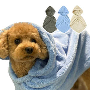 Peignoir de bain en microfibre à capuche pour petits chiens - Écologique, ultra absorbant et séchage rapide, toutes saisons - Product Image 1