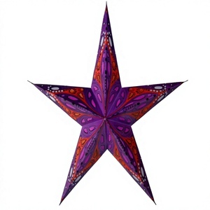 Lámparas de Papel con Estampado de Estrellas Multicolores de 60 cm, Ecológicas, Marca LAXMANS, Decoración Navideña, Exportador Mayorista de la India - Product Image 2