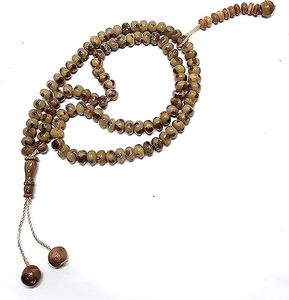 Chapelet de prière musulman Tasbih Amn034 en graines de palmier dattier, Misbaha islamique pour la prière et le Dhikr, avec pompons décorés - Product Image 2