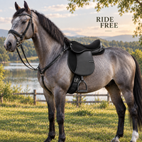 Ensemble de selle d'équitation d'endurance |   Selle de cheval synthétique anglaise avec bride, sangle et étriers pour l'équitation sur sentier et longue distance