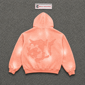 เสื้อฮู้ดดี้โอเวอร์ไซส์ประดับเพชรหรูหราสำหรับผู้ชาย สไตล์สตรีทแฟชั่นทันสมัย ผ้าฟลีซ ลายจุดมัดย้อม - Product Image 6