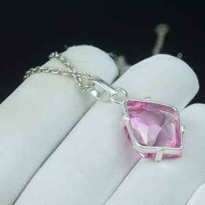 Pendentif Goutte d'Eau en Kunzite Rose Véritable, Collier Élégant en Argent Sterling 925, Cadeau Pierre de Naissance de Février - Product Image 2