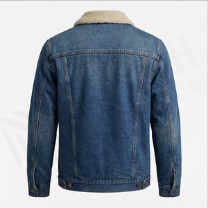 Chaqueta vaquera de invierno para hombre 2025, cálida, gruesa, Color personalizado, logotipo frontal, alta calidad, talla grande - Product Image 3