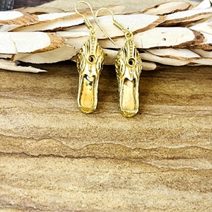 High Demand Boho <b>Slipper</b> Drop Earrings Ethnic Brass Jewelry Womens 18K Gold Plated Shoe Tribal Dangle Earrings Wholesale OEM ODM - Product Image 3