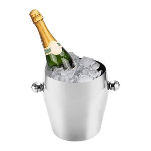 Bac à boissons isotherme double paroi en acier inoxydable OEM 3L – Seau à glace pour bière, champagne, vin – Accessoires de bar pour la maison et les fêtes - Product Image 1