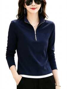 Sudadera Unisex de Forro Polar con Cuello Alto y Cierre de Cremallera de un Cuarto, Color Azul Marino, Marca Oneten Apparel, con Logotipo Bordado, Servicio OEM - Product Image 4