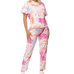 2026 New Women tracksuit 100% cotton jogging suit <b>tie</b> dye 2 piece casual jogger <b>set</b> ladies cheap <b>tie</b> dye hoodie <b>set</b> Sweatsuit - Product Image 3