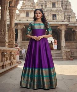 Kurti de Algodón con Tejido Zari de Lujo, Prenda Étnica Multicolor para Mujer, de Secado Rápido, Precio al por Mayor, Ideal para Fiestas - Product Image 1