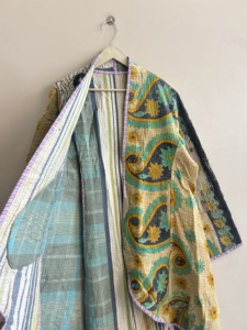 Wholesale Lot Of Vintage Handmade <b>Kantha</b> Reversible Coat Bohemian Long <b>Jacket</b> - Product Image 4
