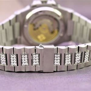 El reloj de esfera analógica para hombre más vendido, oro blanco, 20mm, Diamante incoloro cultivado en laboratorio, resistente al agua, calidad, precio al por mayor, New Age - Product Image 6