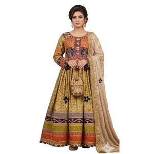 Vestido Tradicional Afgano Hecho a Mano para Bodas, Material de Seda Viscosa de Alta Calidad, Ropa Femenina, Vestido Kuchi Afgano - Product Image 1