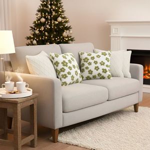 SOGA 5PC Decorative Pillow <b>Cover</b> Set 3x Cream Cable Knit Diamond and 2x <b>Garden</b> Bloom Delight <b>Cushions</b> & Seat <b>Cushions</b> - Product Image 6