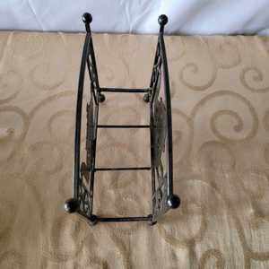 Vintage Metal Teapot Letter Holder/Napkin Holder Scroll Design Double Sided Unique Office/<b>Kitchen</b> Decor Collectible Interior - Product Image 3