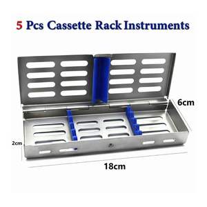 Caja de Esterilización Dental con Capacidad para 5 Instrumentos, con Soportes de Silicona Azul, Caja de Herramientas Quirúrgicas de Acero Inoxidable - Product Image 2