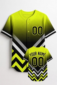 Maillot de baseball personnalisé rouge et noir à chevrons pour homme, uniforme d'équipe boutonné, sublimation, tissu respirant, chemise de sport athlétique - Product Image 6