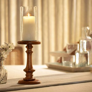 Portavelas Redondo de Madera de Mango Hecho a Mano de Lujo con Impresión Personalizable para Decoración del Hogar - Product Image 2