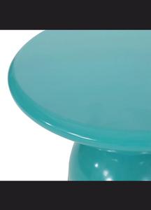 Juego de mesas de centro redondas modernas de plástico, mesas auxiliares encajables, muebles contemporáneos para sala de estar, color verde azulado, tableros de 12 y 15 pulgadas - Product Image 2