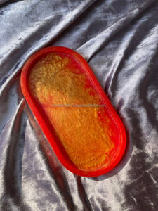 Multi Color Available Resin Marble Bathroom <b>Vanity</b> <b>Tray</b> Perfume Jewelry Dresser Oval Serving <b>Trays</b> for Home Decor Polished - Product Image 3
