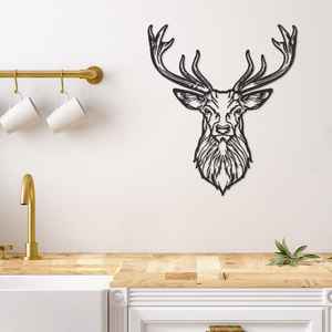 Décoration murale moderne personnalisée en aluminium, motif abstrait de taureau et renne, découpé au laser, directement d'Inde - Product Image 1