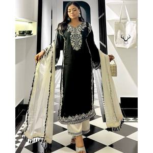 Bel ensemble de costume de fête de taille 2XL avec broderie de fil pour un look époustouflant - Product Image 6