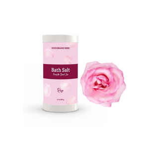 Aromasong Int. Sales de Baño Naturales de Lujo del Mar Muerto Hechas en EE. UU., Etiqueta Privada, Infusión de Rosas, Lote Pequeño en Envase con Tapa, Baño Relajante - Product Image 1