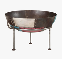 Brasero d'extérieur antique en acier pour bois, avec poignées et pieds robustes, foyer métallique, prix compétitif